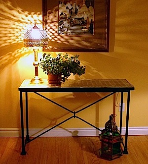 Moroccan tile console table