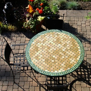 Large round moroccan mosaic tables
