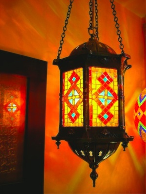 hanging turkish mosaic lamp