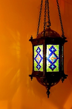 hanging Turkish mosaic lamp