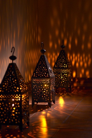 Moroccan iron candle lanterns