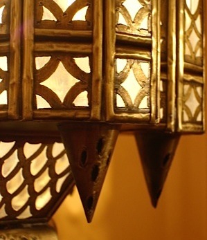 Detail of brass Moroccan lantern