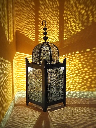 Large Moroccan iron garden lantern
