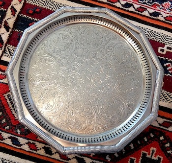 Antique silver Moroccan tray