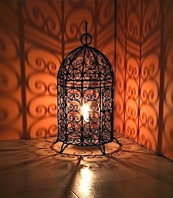 Moroccan wrought iron lantern