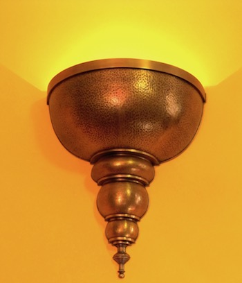 Moroccan brass wall sconce