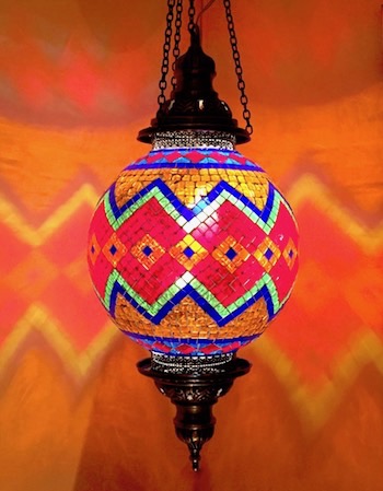 Turkish mosaic hanging lamp