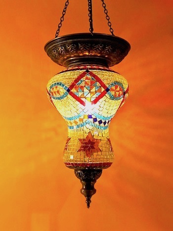 Hanging Turkish mosaic lamp