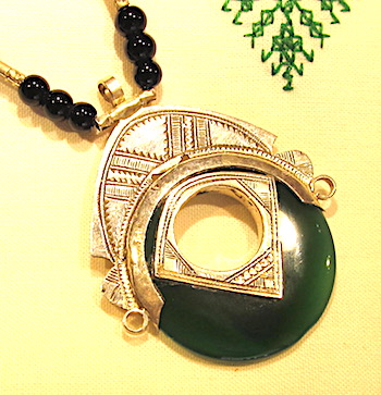 Tuareg pendant green silver