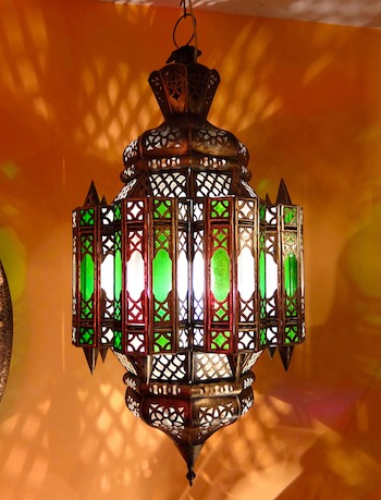 Classic Moroccan brass lantern